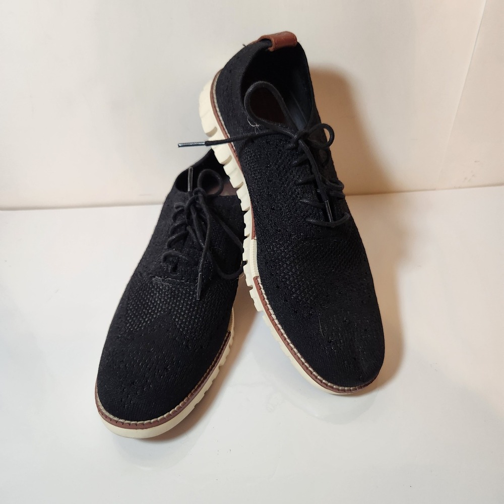 Cole Haan ZeroGrand Stitchlite Black Wingtip Oxford Shoes Mens 8.5 M